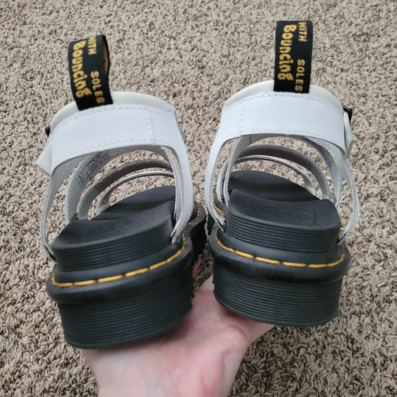 Dr. Martens Blaire Sandals White Black Leather Docs Size 7 - Picture 5 of 8